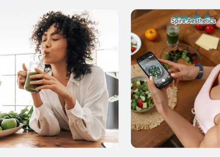 Image of woman looking into her diet and fat freezing Teddington to improve her health